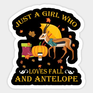 Just A Girl Who Loves Fall Antelope Funny Thanksgiving Gift Sticker